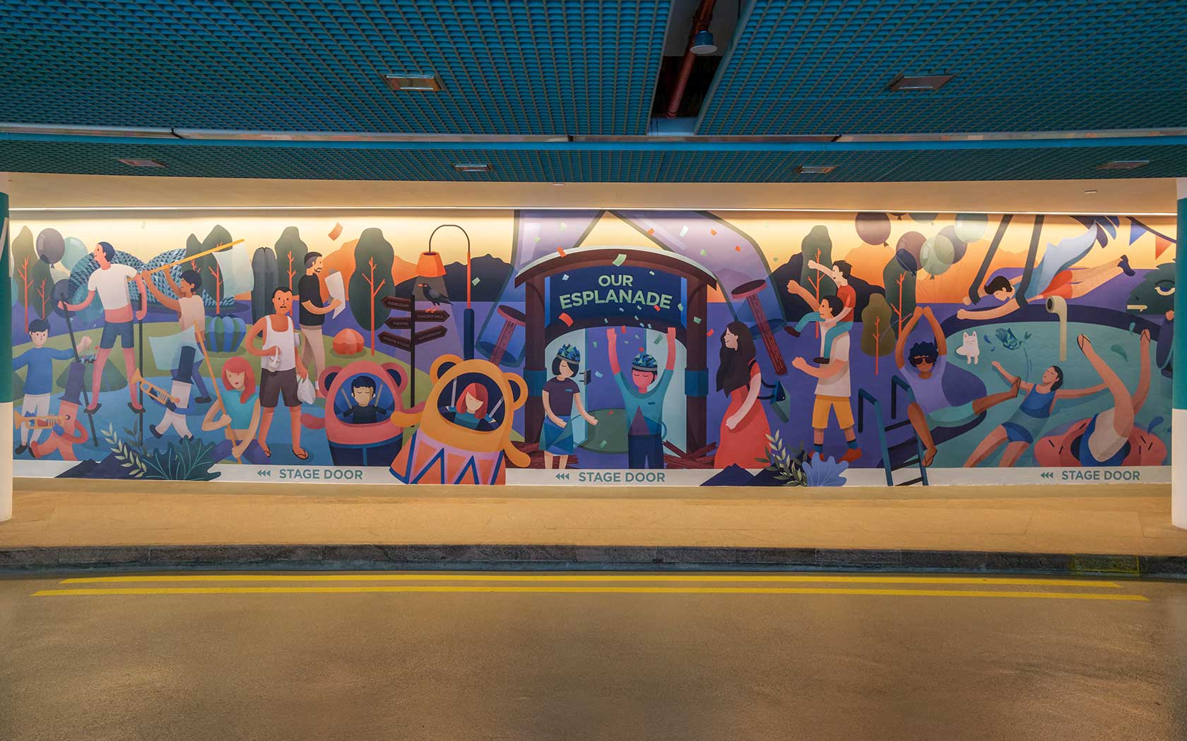 A mural at Esplanade’s basement lobby. 