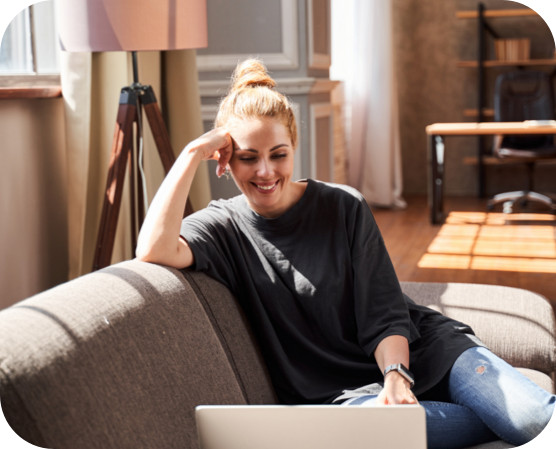 A women on a computer in a counseling session