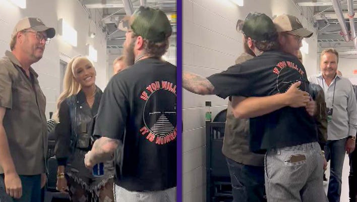 Blake Shelton Flaunts Bromance With Post Malone in Front of Gwen Stefani