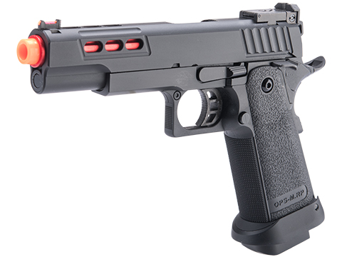 Matrix x Golden Eagle Full Metal OTS .45 Tactical Hi-CAPA Gas Blowback Airsoft Pistol w/ Carrying Case (Model: Non-Railed / Mod-2 / Red Barrel)