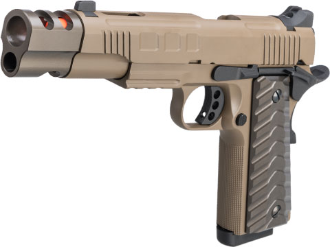 KJW 656T Tactical 1911 Gas Blowback Pistol w/ CNC Grip & Muzzle Compensator (Color: Tan)