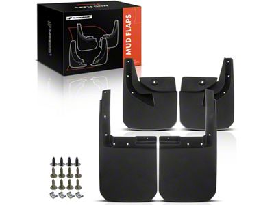 Mud Flap Splash Guards; Front and Rear (18-24 Jeep Wrangler JL w/o Rock Rails, Excluding Rubicon)