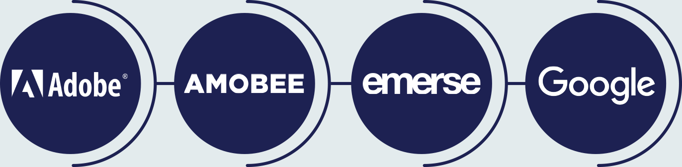 Adobe, Amobee, emerse, and Google logos