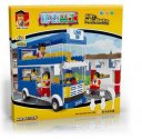 302 Pieces Blue Kids Educational Building Blocks Bus Toy