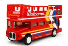 1:50 Scale Red-White Kids Diecast London Tour Bus Toy