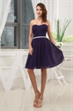 Dark Purple Short Bridesmaid Dresses, Knee Length Homecoming Dresses