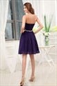 Dark Purple Short Bridesmaid Dresses, Knee Length Homecoming Dresses