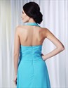 A-Line Halter Chiffon Bridesmaid Dress, Aqua Chiffon Bridesmaid Dress