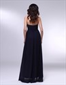 Black Empire Waist Bridesmaid Dress,Chiffon Strapless Bridesmaid Dress