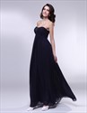 Black Empire Waist Bridesmaid Dress,Chiffon Strapless Bridesmaid Dress