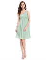 One Shoulder Empire Waist Ruched Top Short Bridesmaid Dress