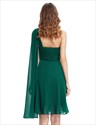 One Shoulder Empire Waist Ruched Top Short Bridesmaid Dress