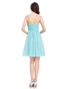 Strapless Empire Ruched Top Bridesmaid Dress Short With Flower