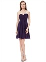 Strapless Empire Ruched Top Bridesmaid Dress Short With Flower