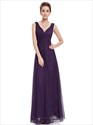 V Neck Sleeveless Lace Ruched Bodice Tulle Evening Dress 