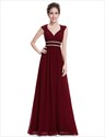 Sweetheart Cap Sleeve Beaded  Waist Empire Bridesmaid Dress