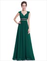 Sweetheart Cap Sleeve Beaded  Waist Empire Bridesmaid Dress