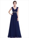 Sweetheart Cap Sleeve Beaded  Waist Empire Bridesmaid Dress