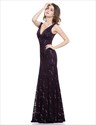 Sleeveless Sequin Embellished Lace Mermaid Prom Dress With Open Back