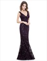 Sleeveless Sequin Embellished Lace Mermaid Prom Dress With Open Back