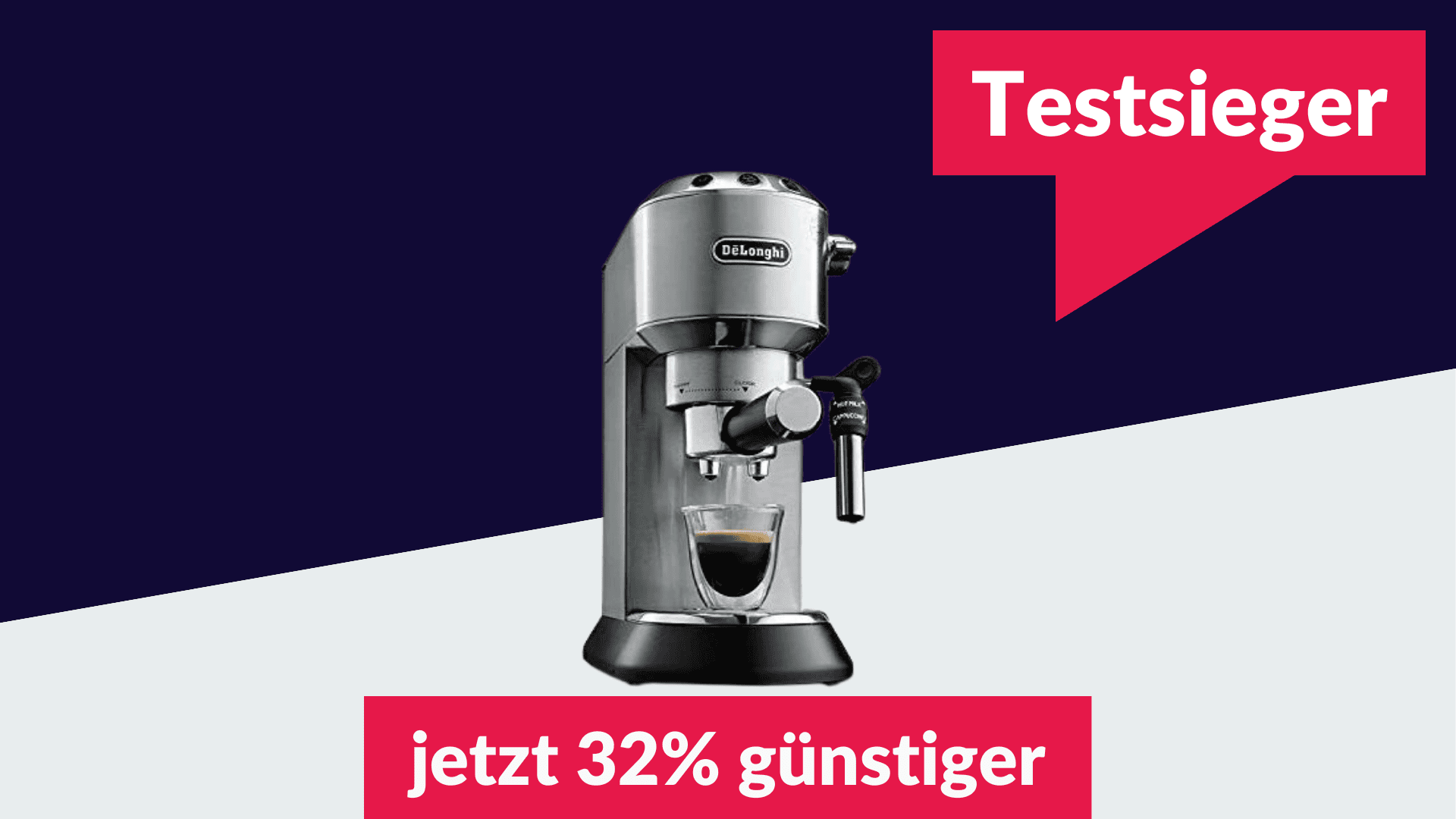 Günstiger Espresso: Siebträgermaschine reduziert Test: Kopie Von Deal Vorlage Blau Neu