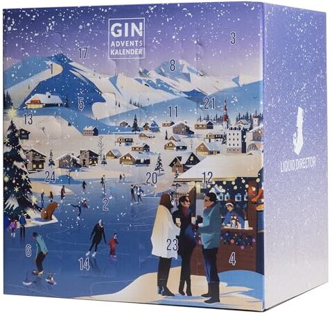 Test Advents­kalender für Männer: LIQUID DIRECTOR Gin Adventskalender 2024 mit Tonic Water, Snacks und mehr von