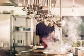 workers in a restaurant kitchen