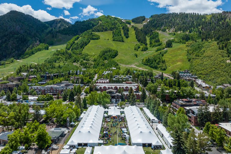 An aerial of the Food & Wine Classic in Aspen.