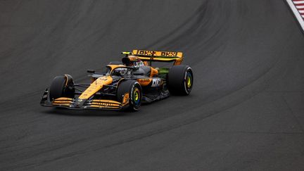 Le pilote McLaren Lando Norris sur la piste du Hungaroring lors du Grand Prix de Hongrie, le 20 juillet 2024. (ARPAD KURUCZ / AFP)