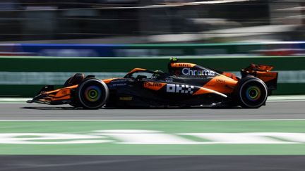 Lando Norris s'est imposé sur le circuit de Zandvoort, le 25 août, lors du Grand Prix des Pays-Bas. (SIMON WOHLFAHRT / AFP)