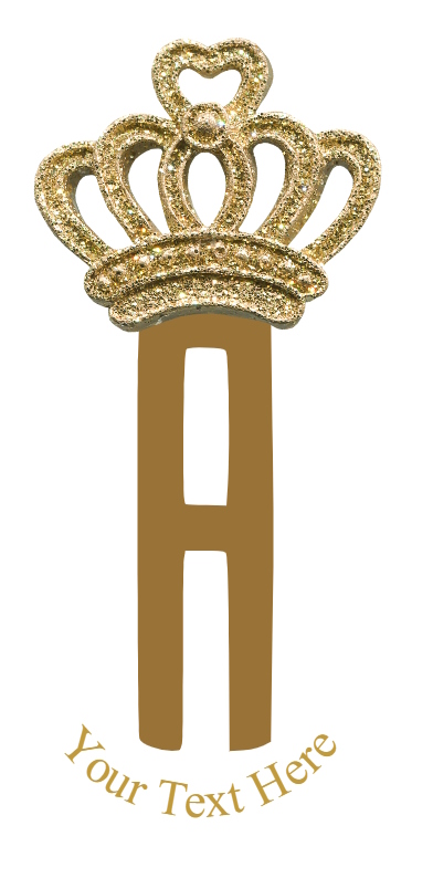 Gold Crown - 1 Letter Monogram - A