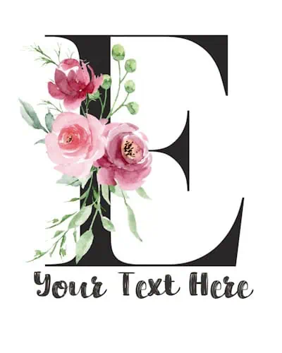 Pink Floral Letter - E