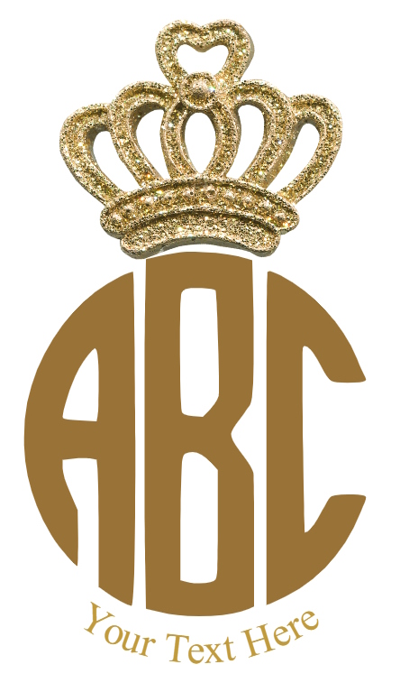 Gold Crown - 3 Letter Monogram