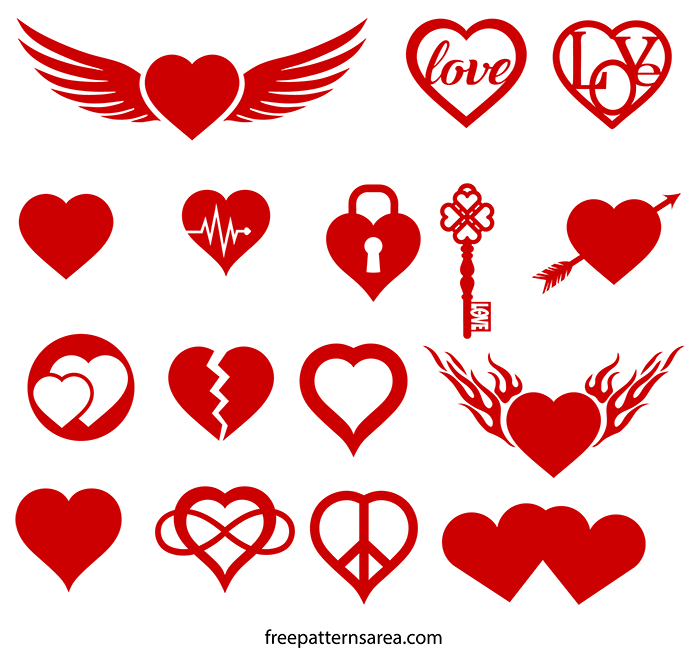 Download Free Love Heart Symbol Vectors | FreePatternsArea