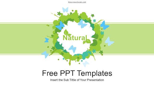 Butterflies Tree Watercolor PowerPoint Templates