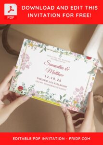 (Free Editable PDF) Harmony Of Garden Floral Wedding Invitation Templates G