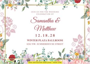 (Free Editable PDF) Harmony Of Garden Floral Wedding Invitation Templates A