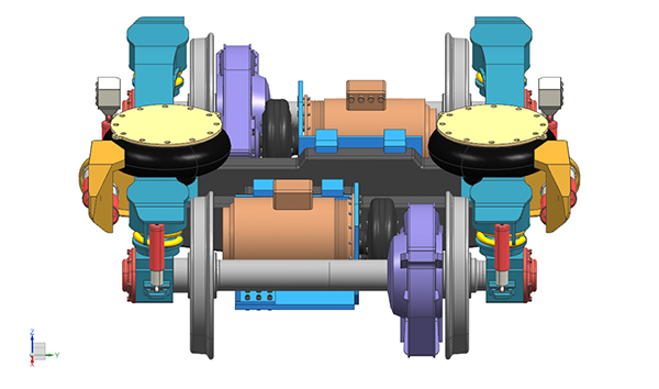 3D model of semi-active suspension system of high-speed train