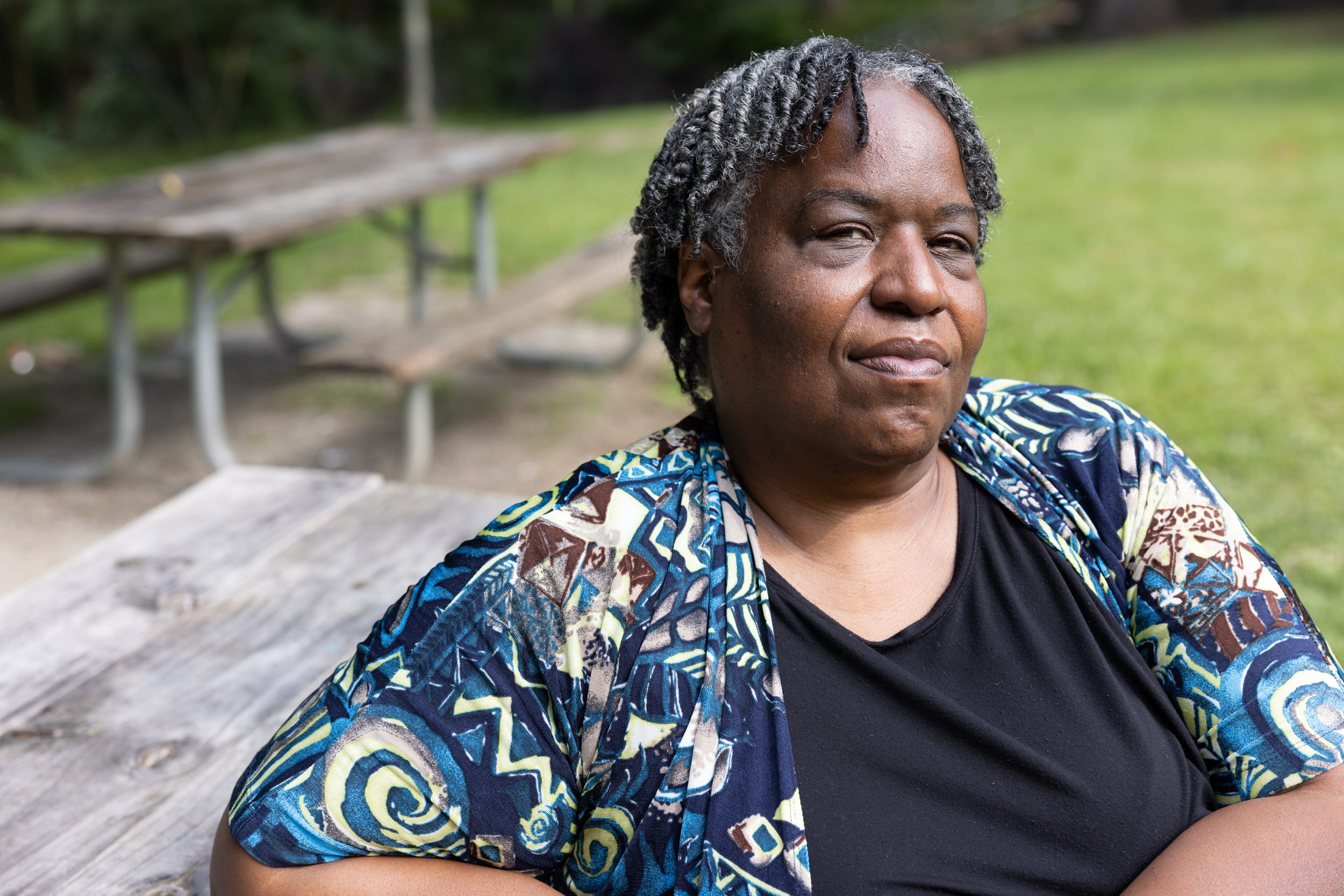 Donna Green poses for a portrait in Atlanta, Ga. on Monday, Aug. 15, 2022. Green gave birth to her son, Raymond, in Nov. 1978. Five days after his birth, Raymond was kidnapped by a woman whom Green had befriended in the hospital. After 43 years, she believes Raymond is still alive; over the years, she has had three potential DNA matches to Raymond, none of which have worked out.