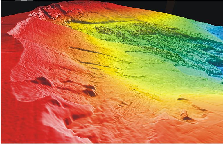 View from the north to the Storegga landslide some 50 miles off the coast of Norway which changed the Norwegian continental shelf over a distance of more than 300 km, 8100 years ago. Graphics/Image: Christian Berndt, GEOMAR