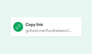 image reads "copy link" showing how you can share your fundraiser URL