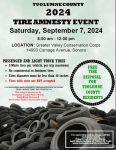 Tuolumne County Free Tire Amnesty Event on Saturday, September 7, 2024