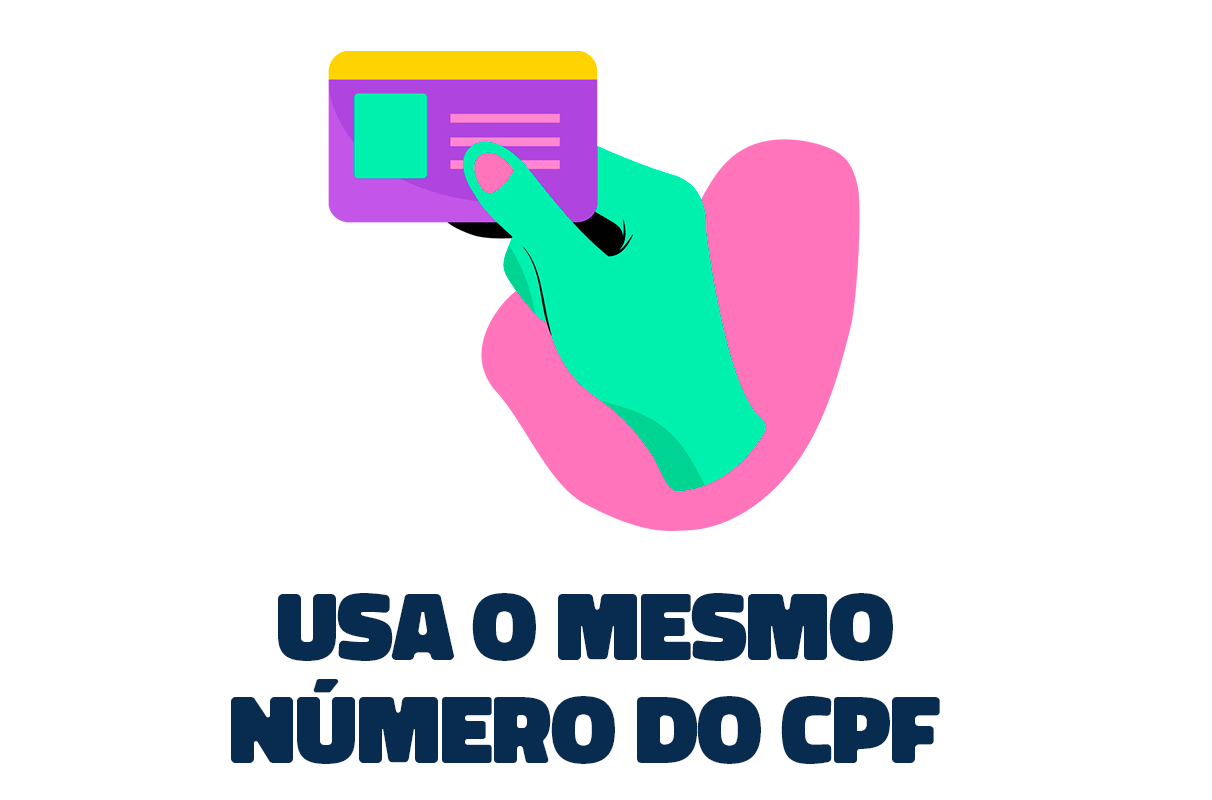 Ilustração de uma mão segurando um CPF.