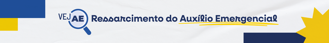 Banner para acessar a pagina do Vejae Ressarcimento do Auxilio emergencial