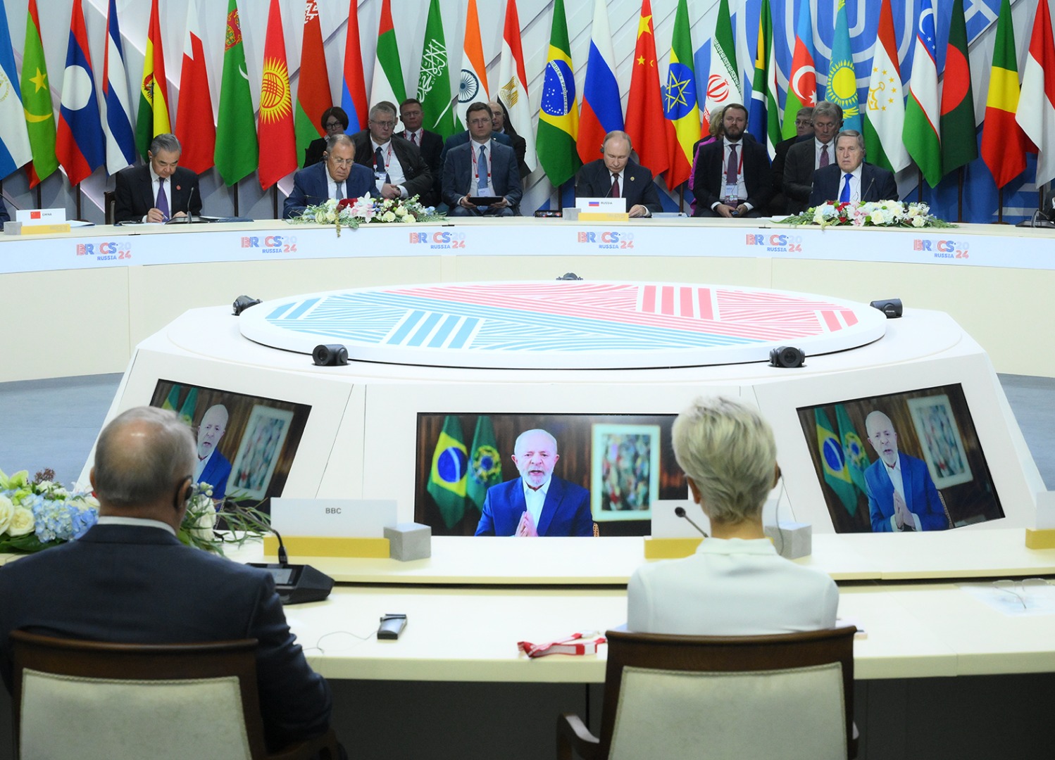 23.10.2024 - Presidente Lula, em discurso por teleconferência, durante reunião ampliada dos líderes do BRICS, na 16ª cúpula do BRICS em Kazan, Rússia