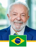 Foto do Presidente e Bandeira do País