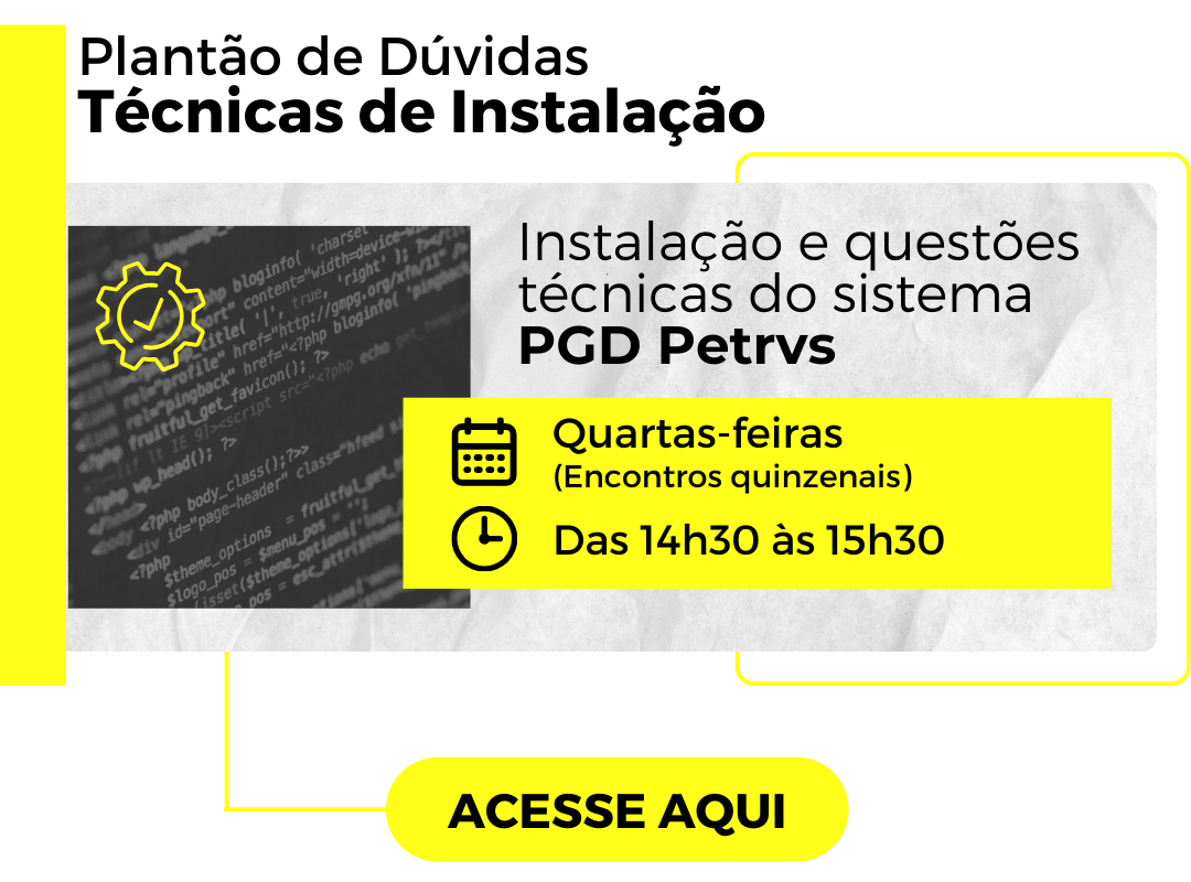 Card de plantão de dúvidas técnicas com link para o evento