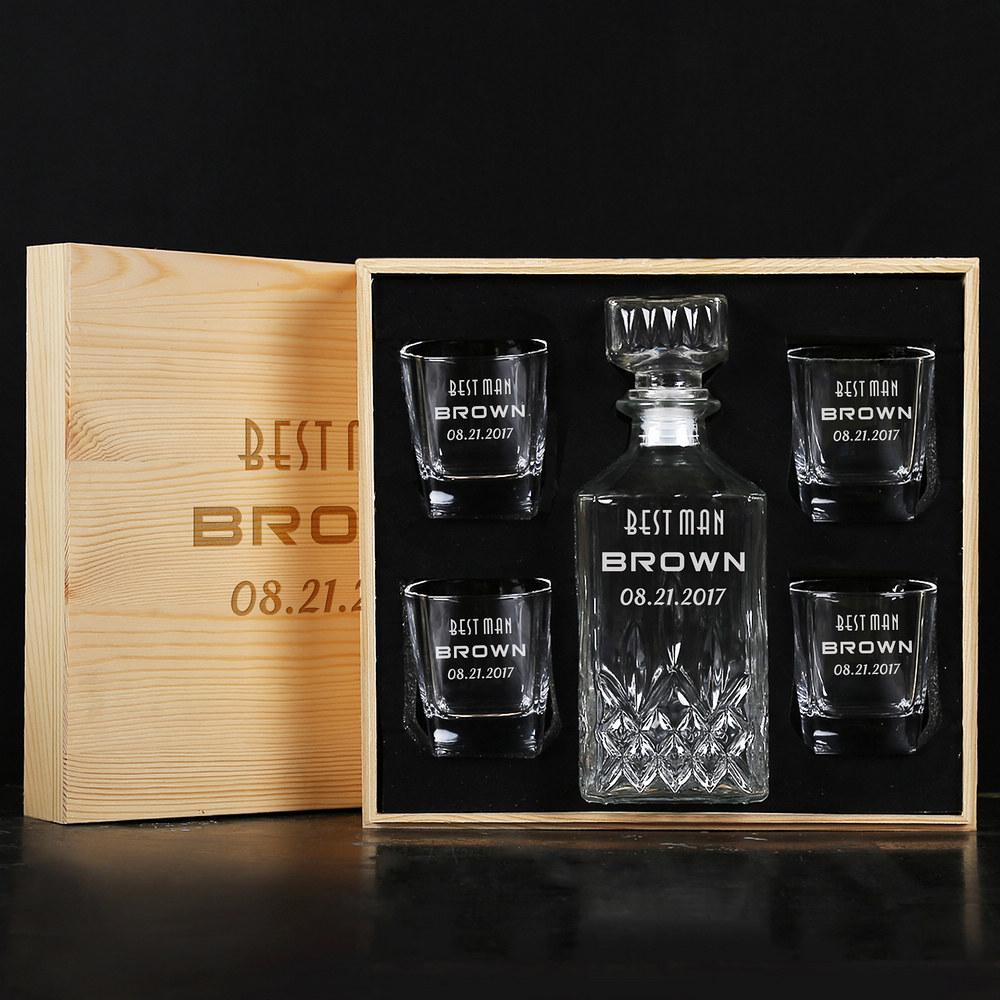 personalized whiskey decanter set