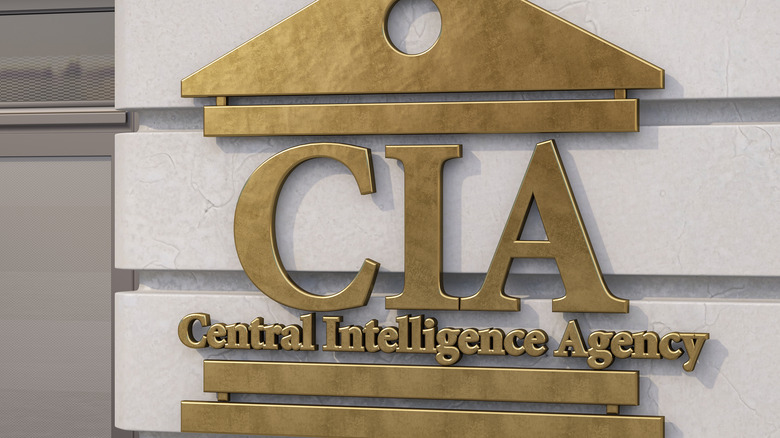 A CIA logo on a wall