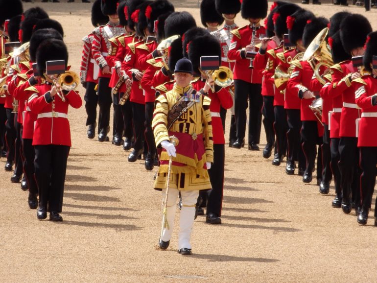 Trooping the Colour is an annual event that takes place on Horse Guards Parade near London's St James's Park, marking The Queen's official birthday.